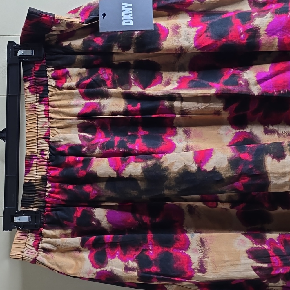 DKNY Women's Leaf Print A-Line Skirt  Large - Picture 5 of 16
